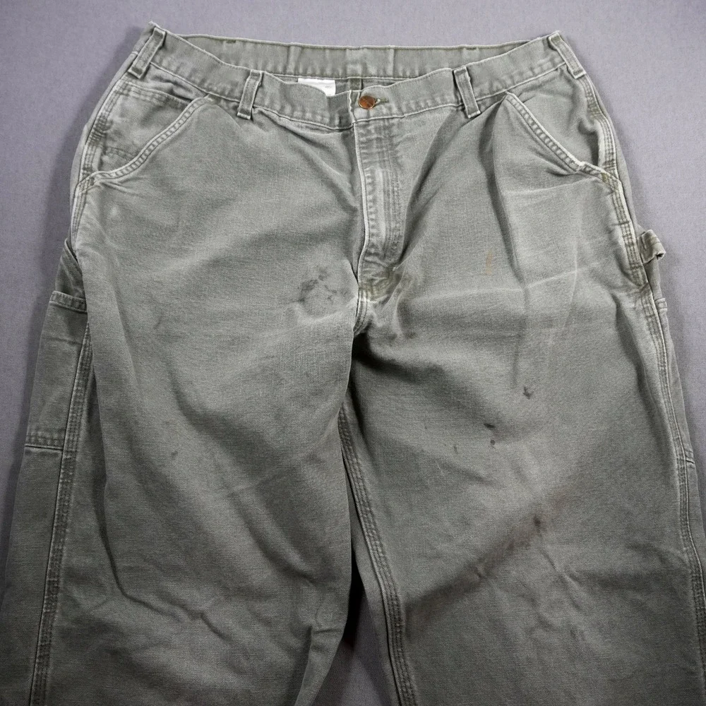 Carhartt Loose Original Fit Faded Utility B11 Duck Canvas Carpenter Pants 36x35